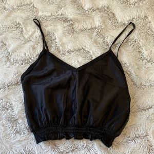 Zara Satin Black Tank Top